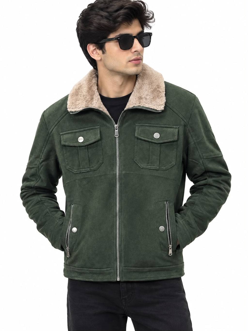 Sweat leather jacket