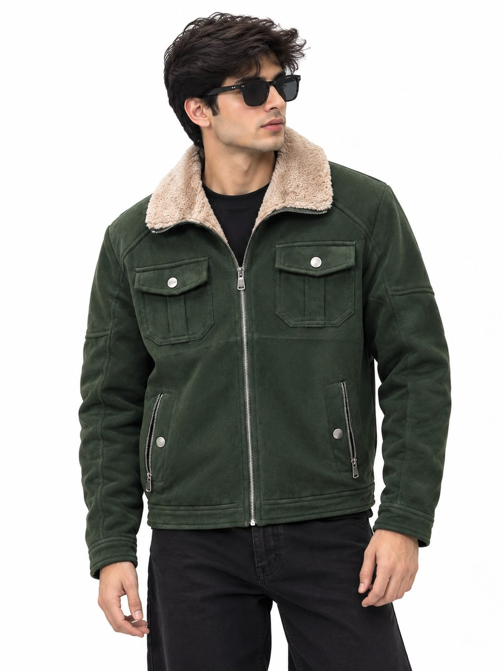 Sweat leather jacket
