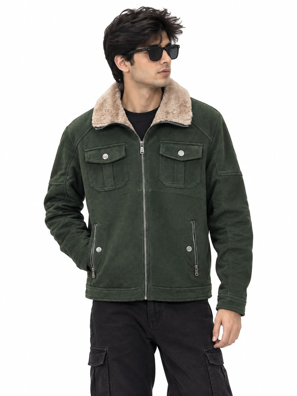 Sweat leather jacket